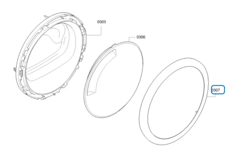11004045 Bosch Series 8 heat pump dryer Outer ring - WTW87565AU/01 WTW87565AU/02 WTW87565AU/03 - Image 2