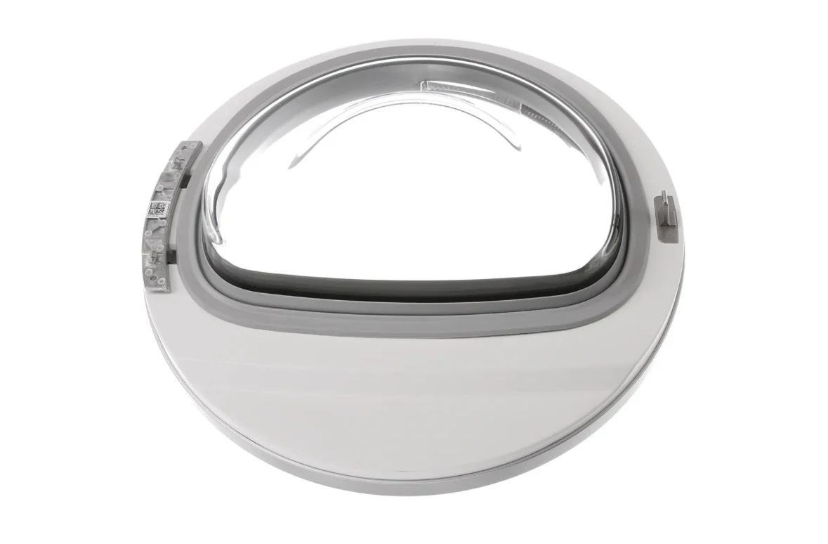 11028744 Bosch Dryer Window Door Assembly with Latch/hook and hinge Silver Dark Grey - Series 4 Tumble dryer - Image 2