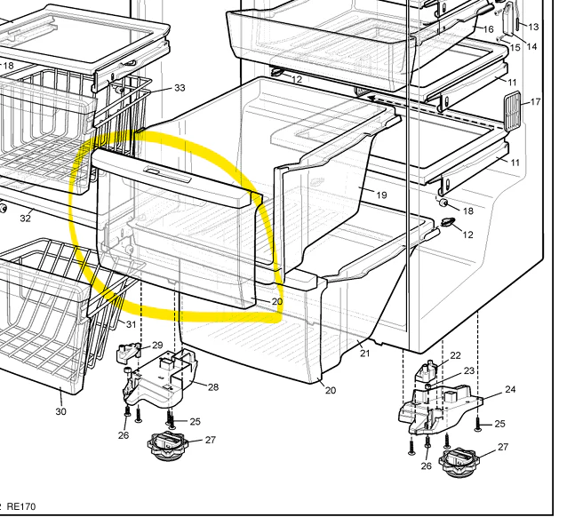 1448208(50291956006) ELECTROLUX/HISENSE/WEST FRIDGE BIN CRISPER FACIA- NO TRIM - Image 2