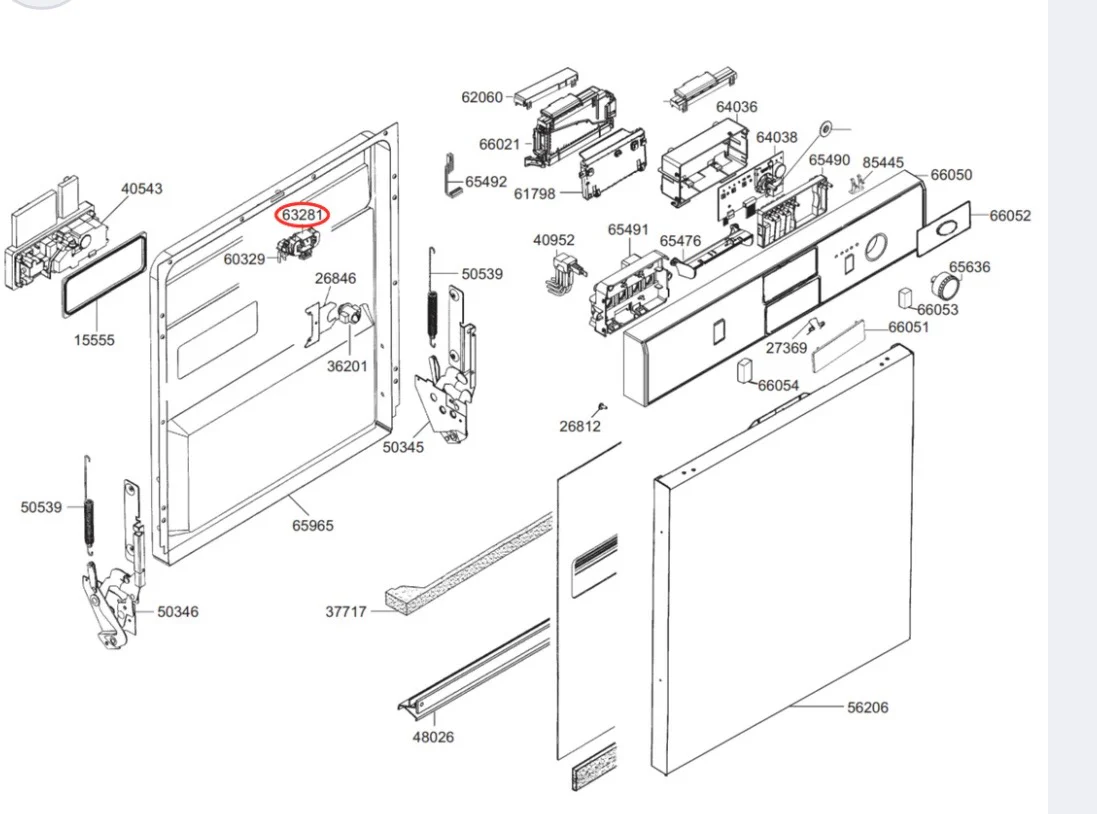 Smeg 697690208 omega Dishwasher Door Interlock Assy - Image 3